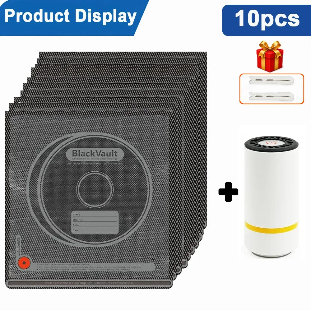 Black 3D Filament Vacuum Storage Bag Humidity Resistant Sealing Bag Keep Filament Dry Fit PLA ABS PETG TPU 3D Printer Filament