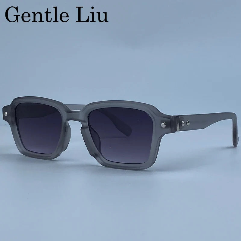 Photochromic Square Punk Sunglasses Men 2026 Luxury Brand Designer Rivet Sun Glasses Vintage Shades Male Driving Fashion Eyewear