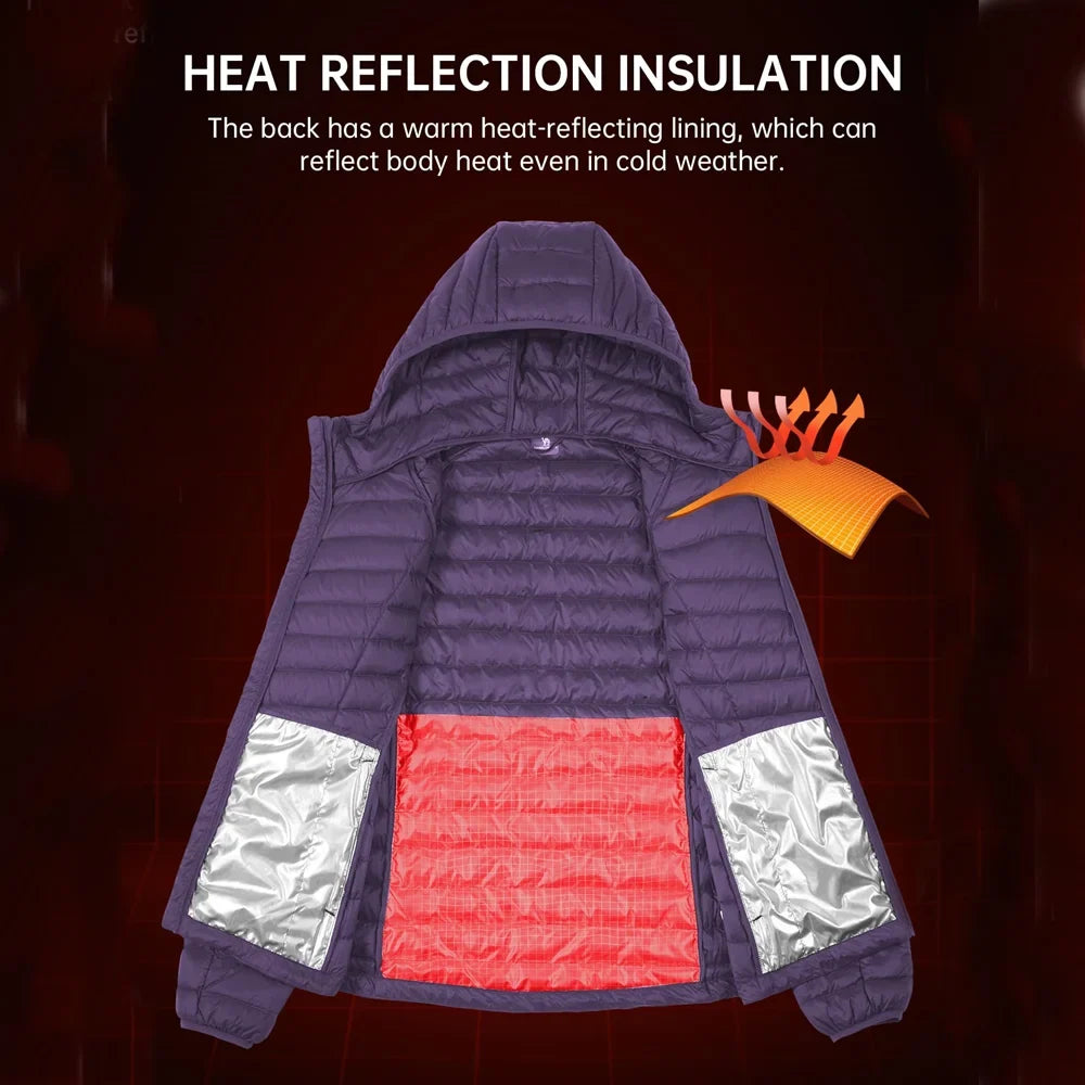 GOLDEN CAMEL Women's Down Jacket Hooded Winter Light Weight Short Puffer Coats Packable Warm Windproof Jacket for Women Clothes