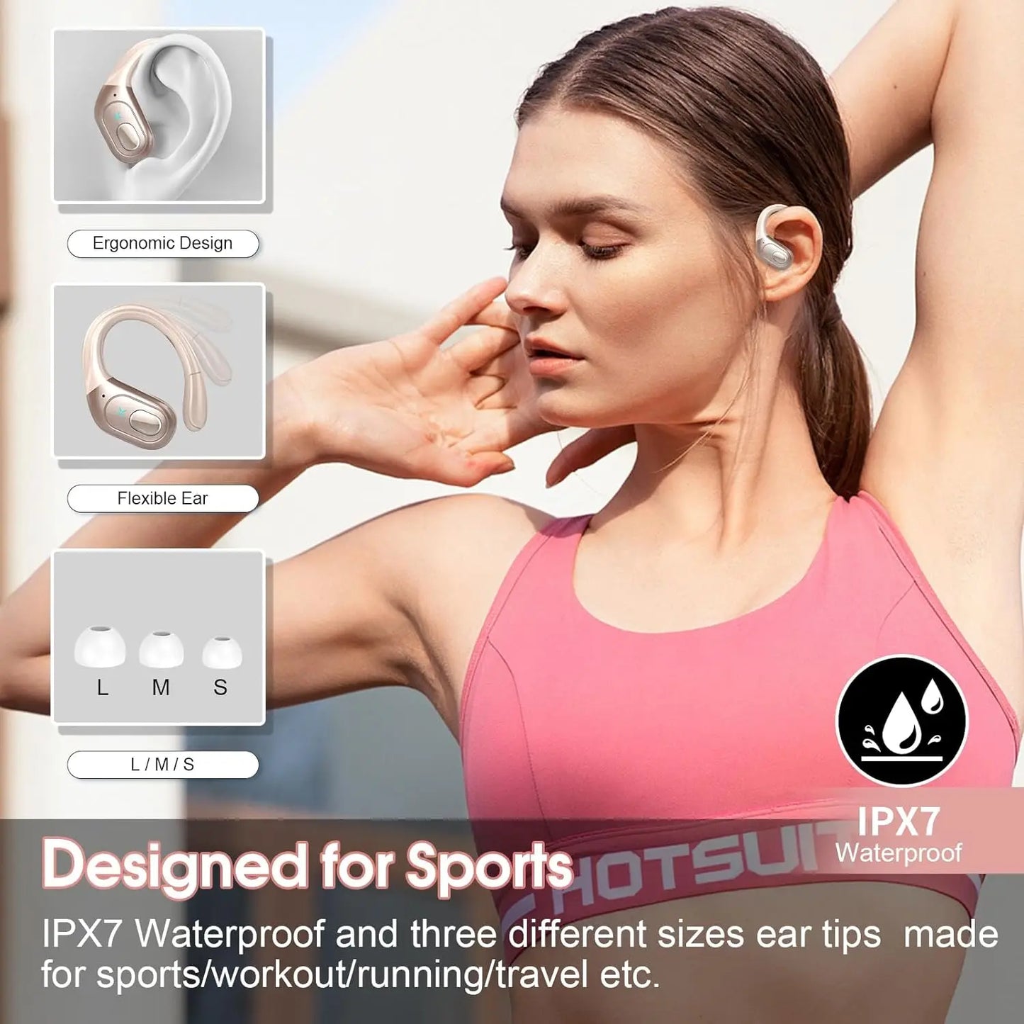 Bluetooth 5.4 TWS Earbuds 75Hrs with Charging Case,IPX7 Waterproof Sport Earphones with Mic,Wireless Noise Cancelling Headphones