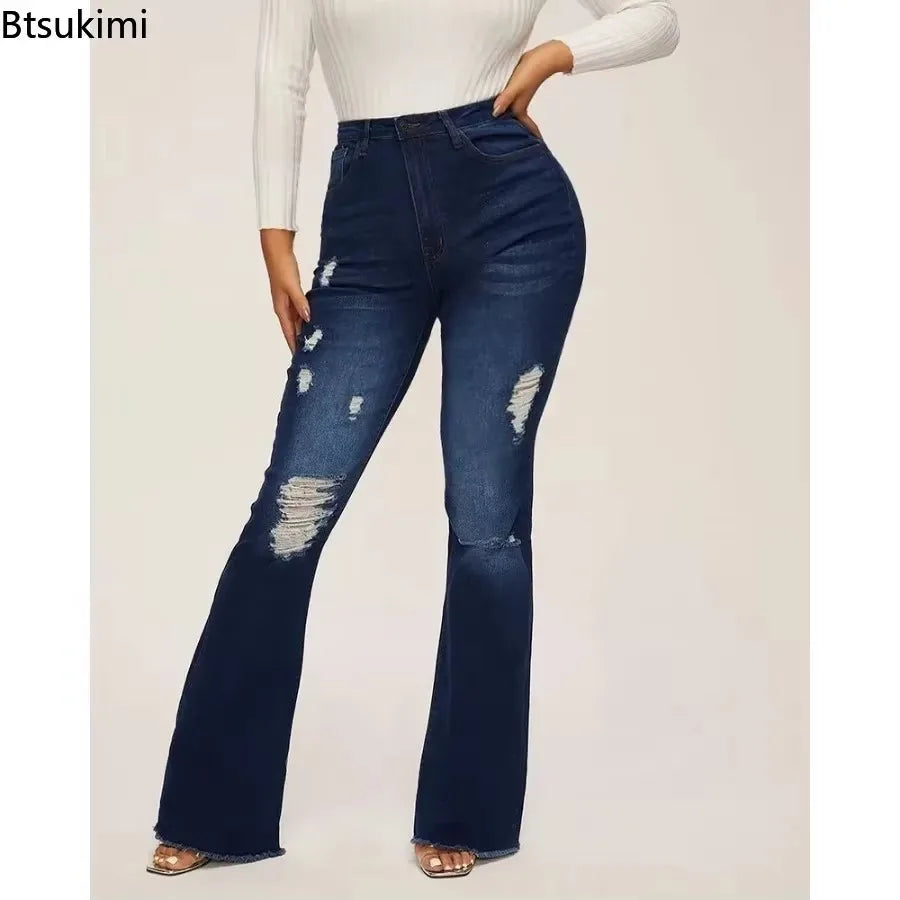 New 2026 Casual Jeans High Waist Jeans for Women Fashion Slim Hip Lift Stretch Denim Pants Street Casual Female Trousers S-3XL