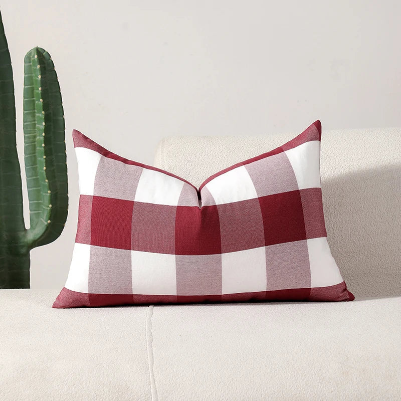 Classical Striped Cushion Cover 45x45cm Hawthorn Red Ivory Recycle Polyester Fabric Pillow Cover Indoor Outdoor Home Decoration