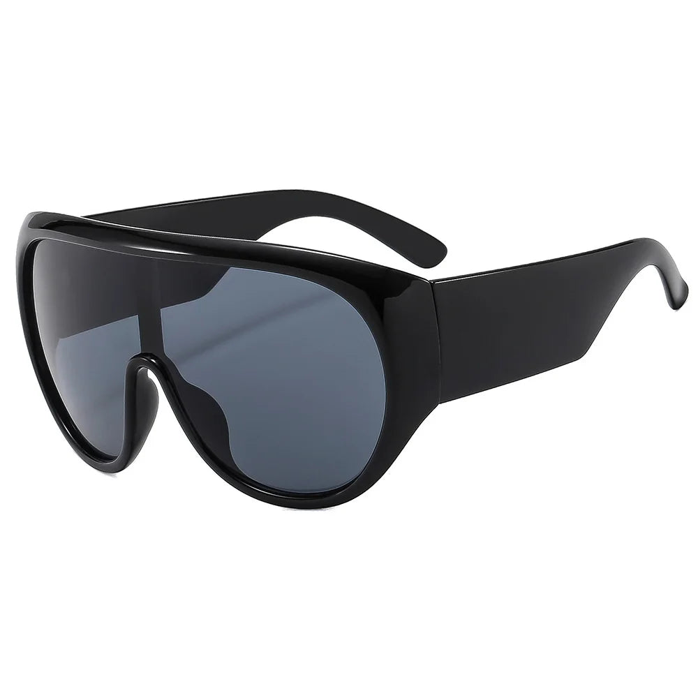 Oversized Shield Visor Mask Sunglasses Women Men Windproof Sun Glasses One Peice Big Frame Goggles Shades Sport UV400