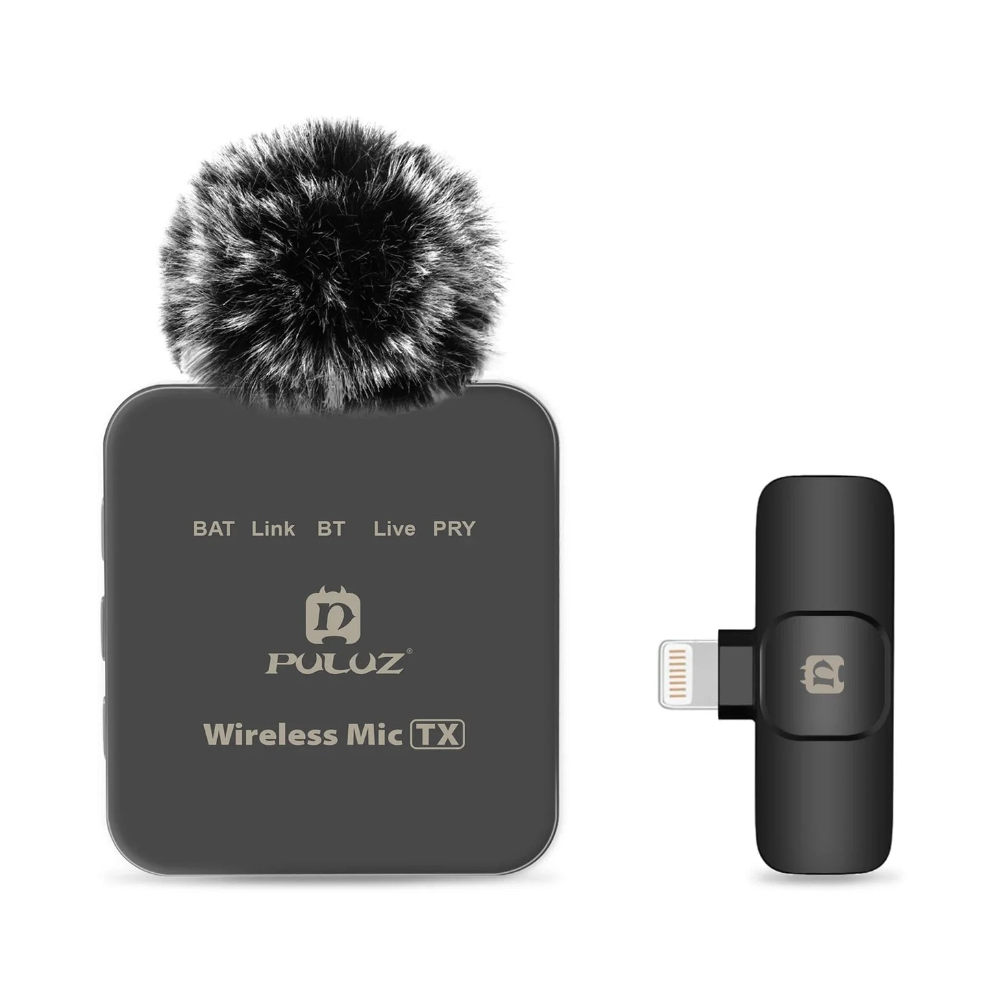 PULUZ 2.4G Wireless Lavalier Microphone for Live Broadcast and Gaming - Compatible with iPhone, Type-C, Android, and Camera Audio for YouTube