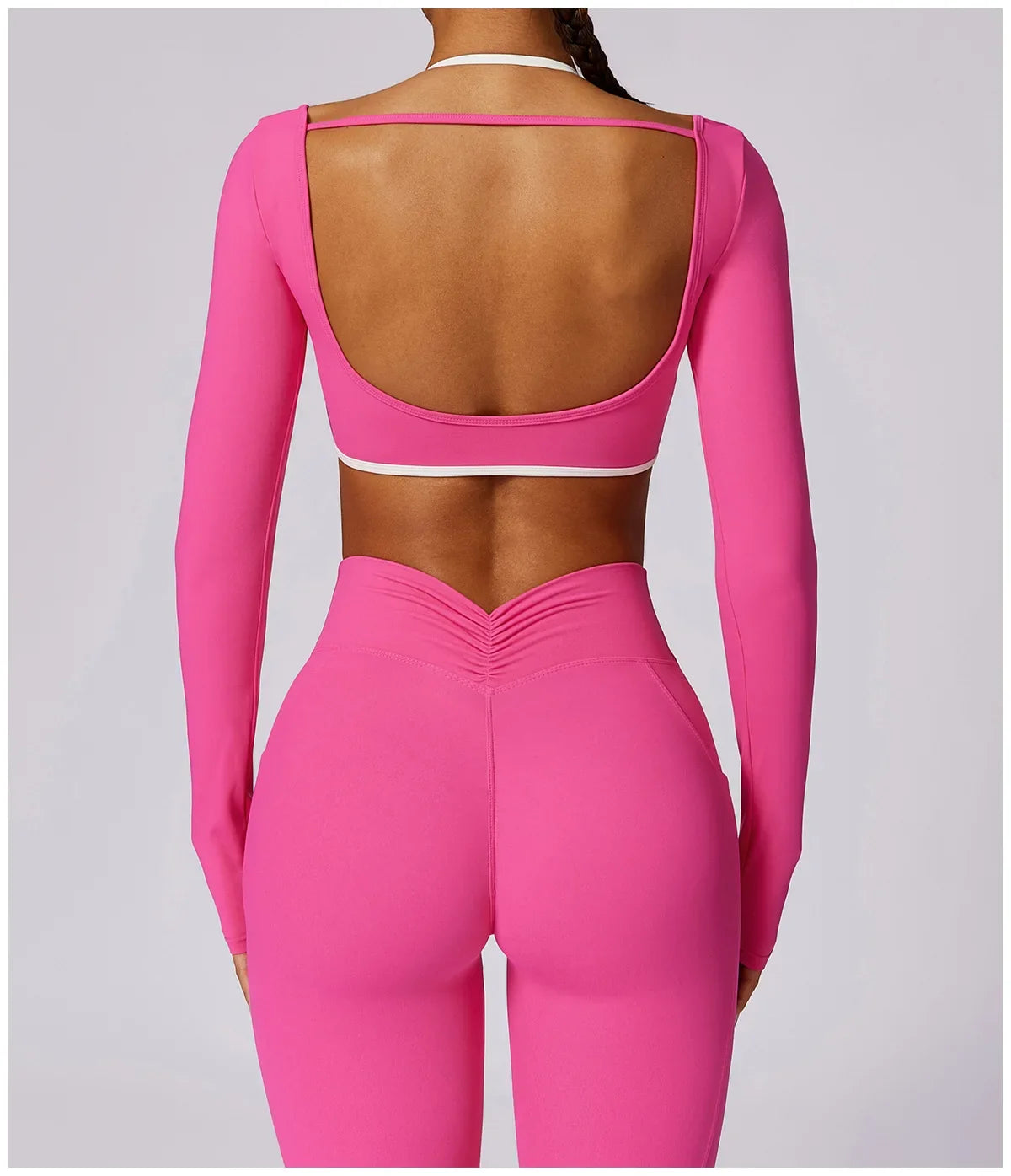 2-Piece Activewear Set – Long Sleeve Crop Top & Leggings