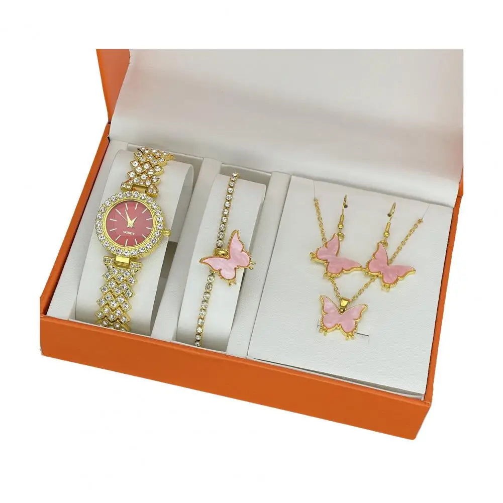 1 Set Women Jewelry Set with Gift Box Complete Collection of Quartz