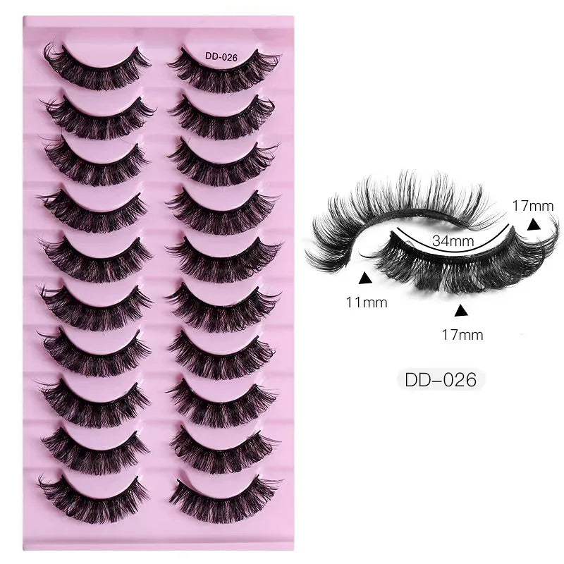Fashion Russian Strip Lashes 2/5/10 Pairs 3D Mink Lashes Natural Eyelashes Dramatic False Eyelashes Wholesale Eyelash Extension