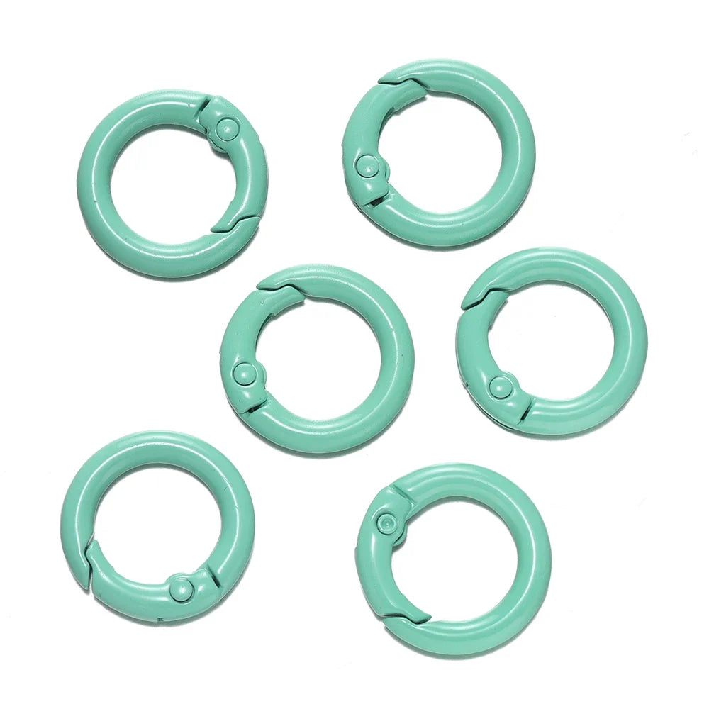 5Pcs Colorful  O Ring Spring Clasp Openable Round Carabiner Keychain Clips Hook Dog Chain DIY Jewelry Buckle Connector