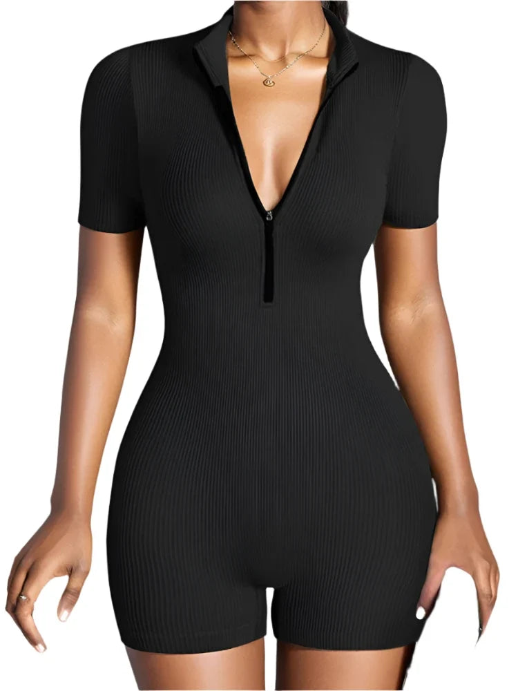 Summer Zip Up Yoga Jumpsuit