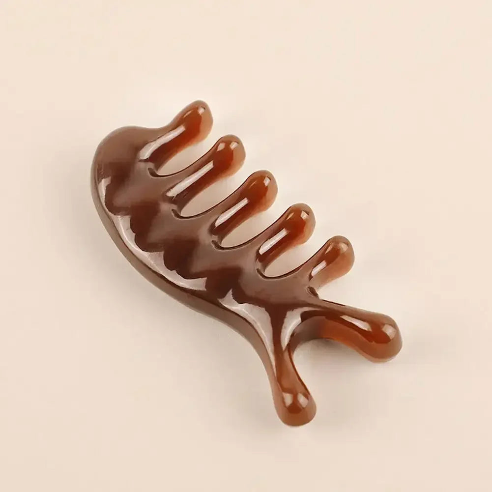 Cow Bone Meridian Comb  Portable Massage Five Finger Comb Scalp Massager Scalp Health Care Cattle Horn Comb