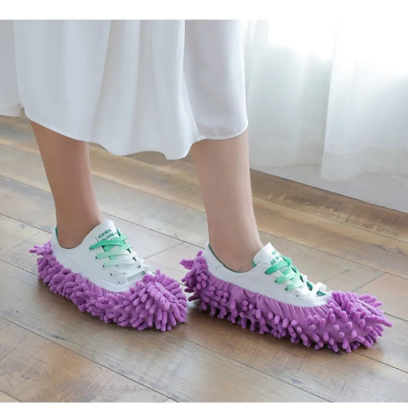 1pair Dust Cleaner Grazing Slippers House Bathroom Floor Cleaning Mop