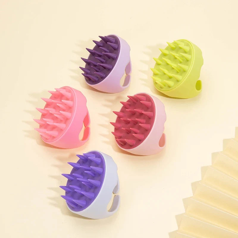 Silicone Shampoo Head Scalp Massage Brush Soft Skin Friendly Hair Washing Massager Comb SPA Beauty Hair Care Tool for Salon