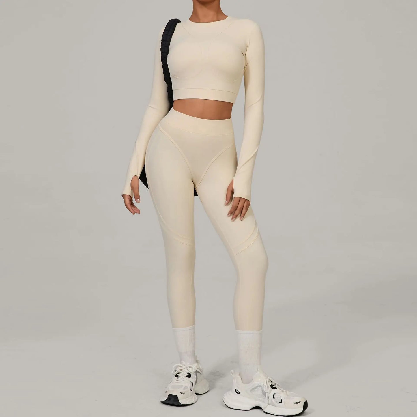 Traje deportivo de yoga sin costuras de cintura alta XP160