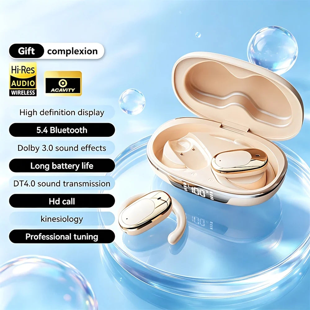 True Wireless Bluetooth Headsets ENC Noise Reduction Hanging Ear Long Battery Life 9D Stereo LED Digital Display Touch Earphones