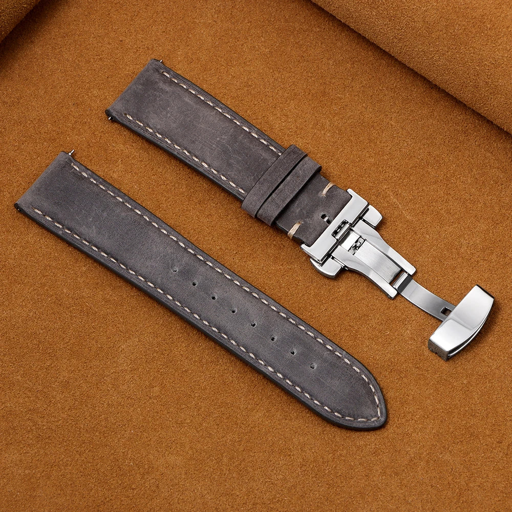 Samsung Galaxy Watch 7, 6, 5, 4 & FE Calfskin Butterfly Clasp Band