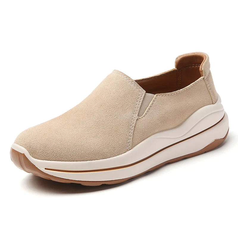 Women's Spring & Autumn Flat Shoes Ladies Thick Bottom Wedge Loafers Slip-On Casual Moccasins Creepers