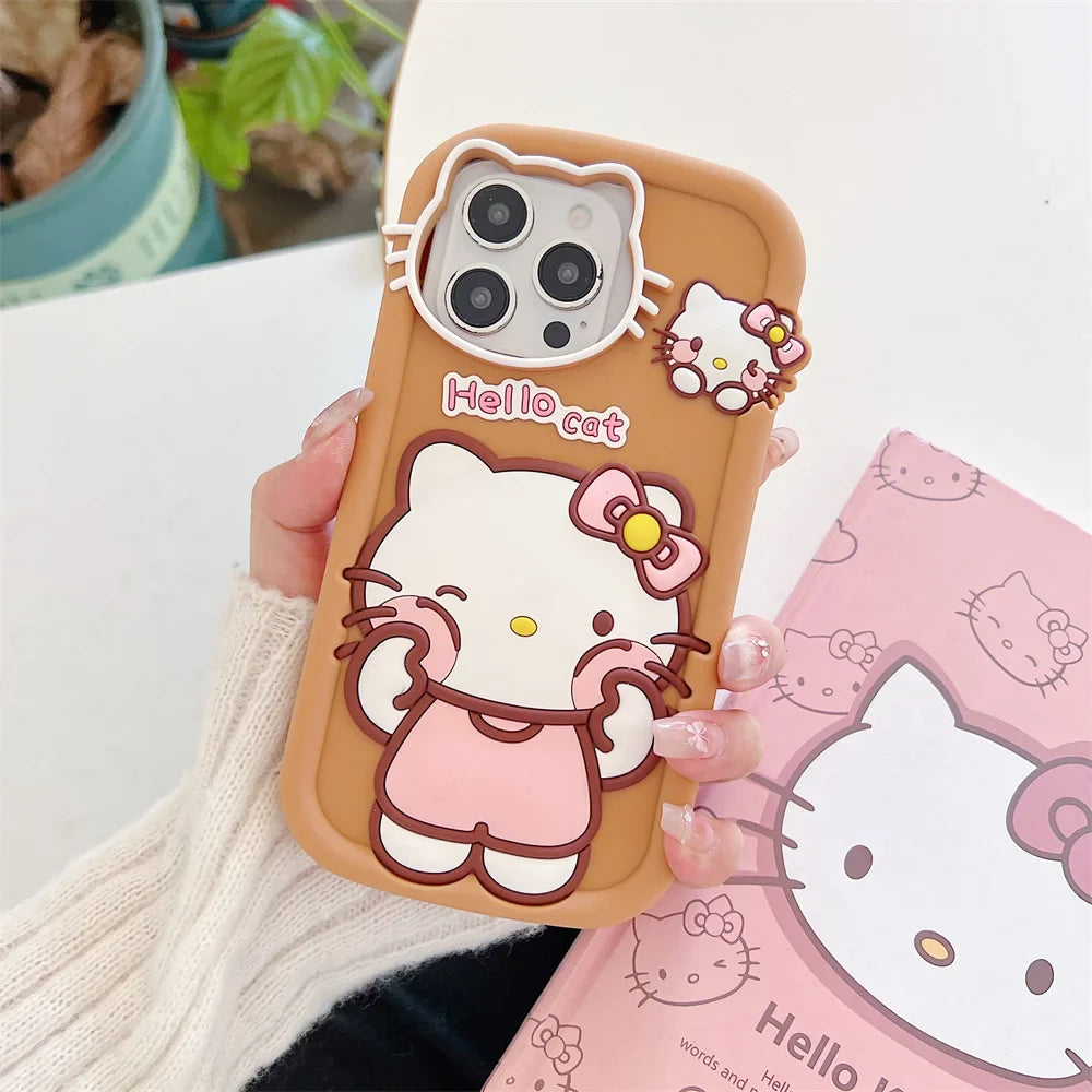 Funda de silicona para teléfono con diseño de dibujos animados de Hello Kitty