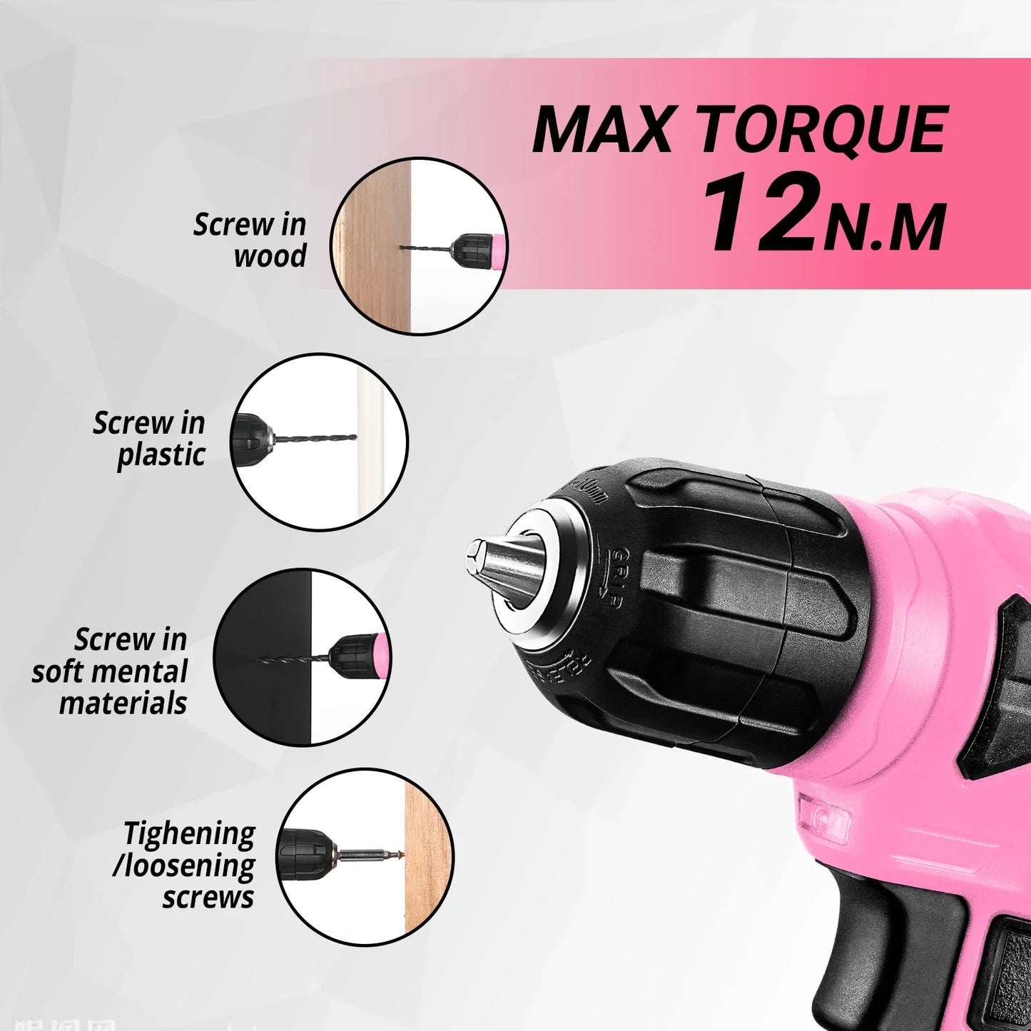 DEKO 126-Piece Power Tool Combo Kit With 8V Cordless Drill