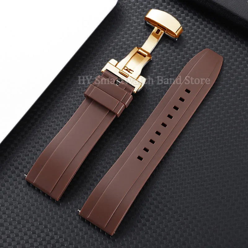 Samsung Galaxy Watch 7, 6, 5, 4 & FE Silicone Band with Butterfly Clasp