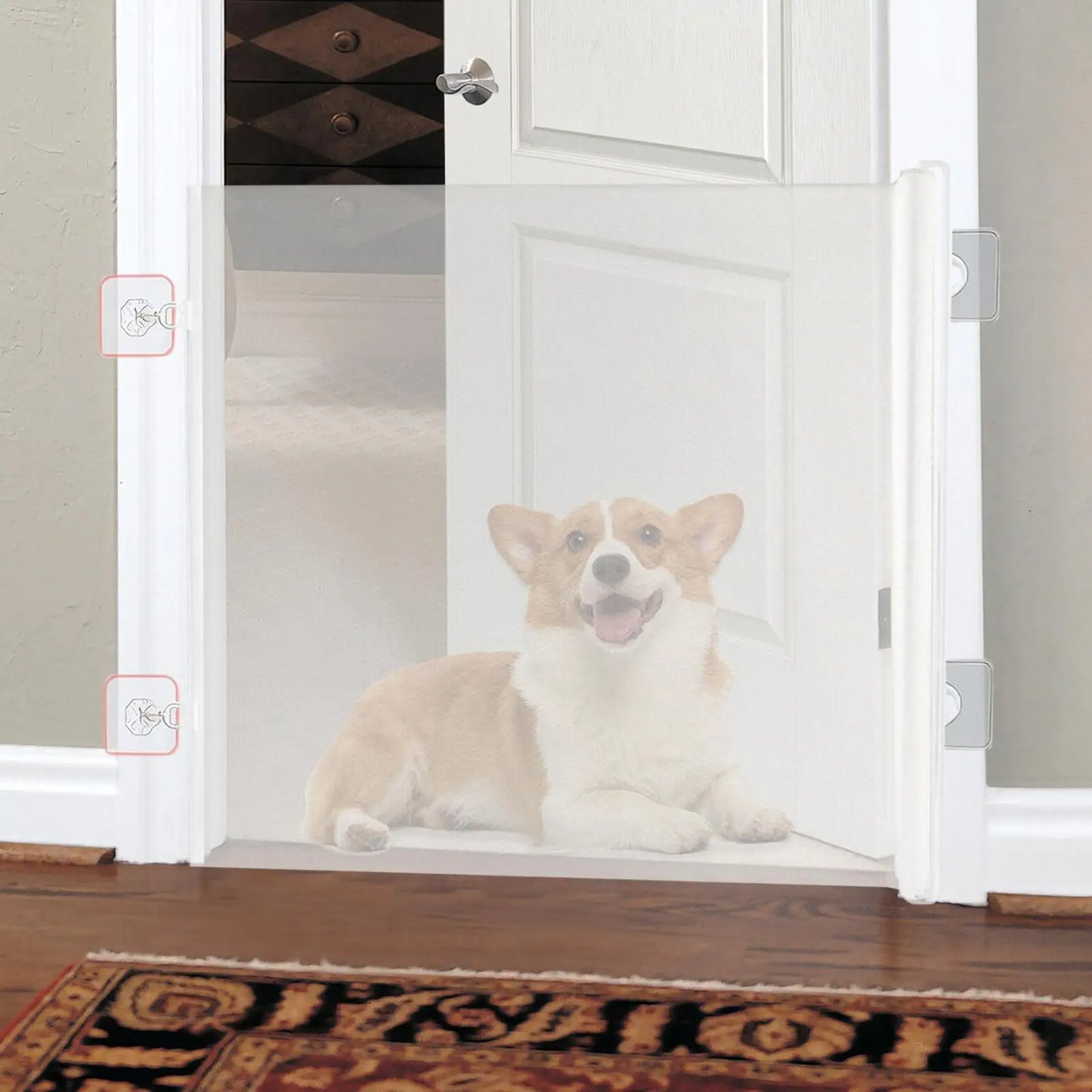 Retractable Pet Gate Dog Retractable Gate Dog Gate Indoor Adjustable Fence Barrier No Drilling Child Safety Screen Cat Baffle