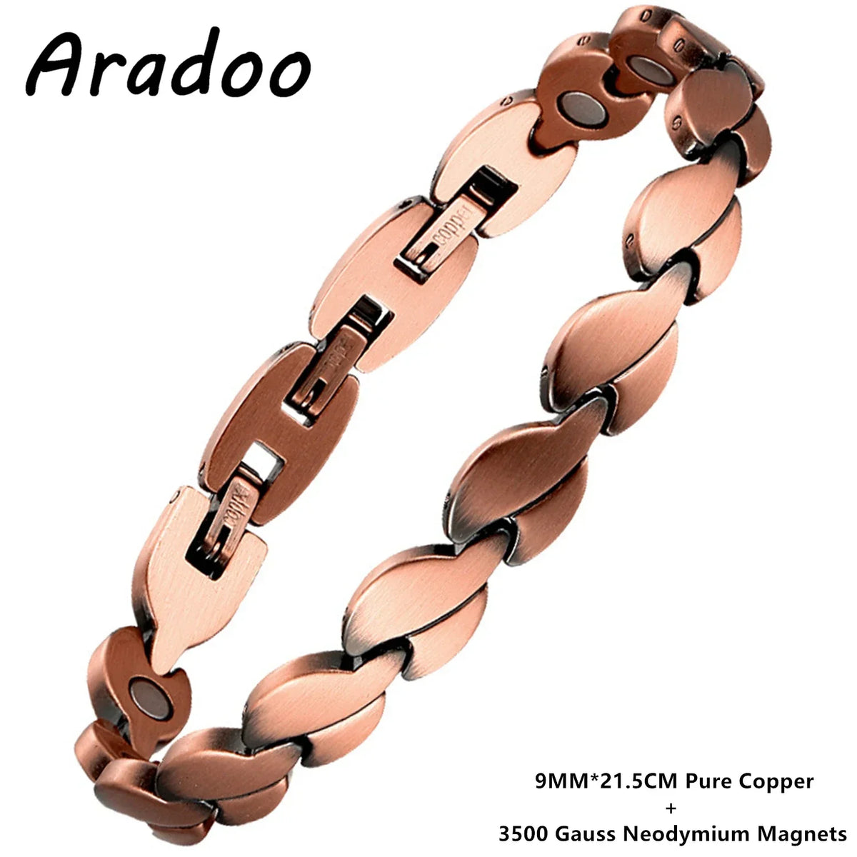 ARADOOPure Copper Bracelet for Women 99.99% Magnetic Therapy Jewelry, Vintage Style Gift for Her