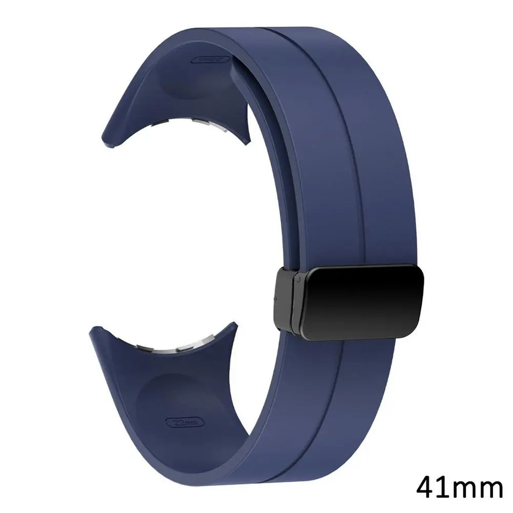 Google Pixel Watch 5, 4 & 3 Silicone Band, Magnetic Folding Buckle