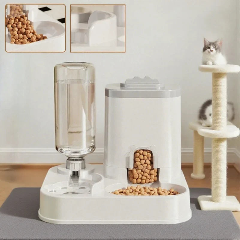 Automatic Cat & Dog Water Dispenser with Integrated Food Basin No