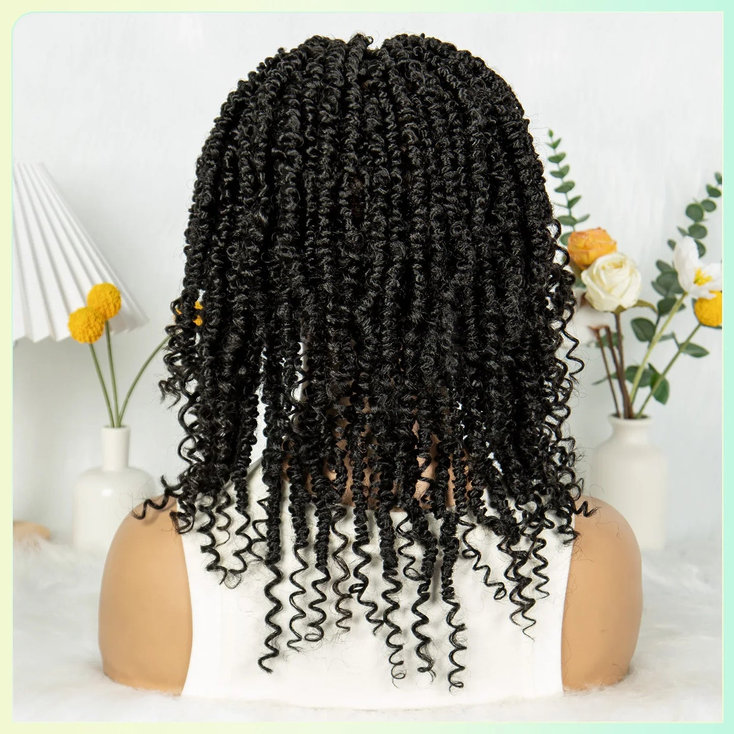 14Inch Full Lace Braided Wigs Synthetic Lace Frontal Twisted Braids Wigs with Baby Hair Knotless Box Braids Wig for Black Women