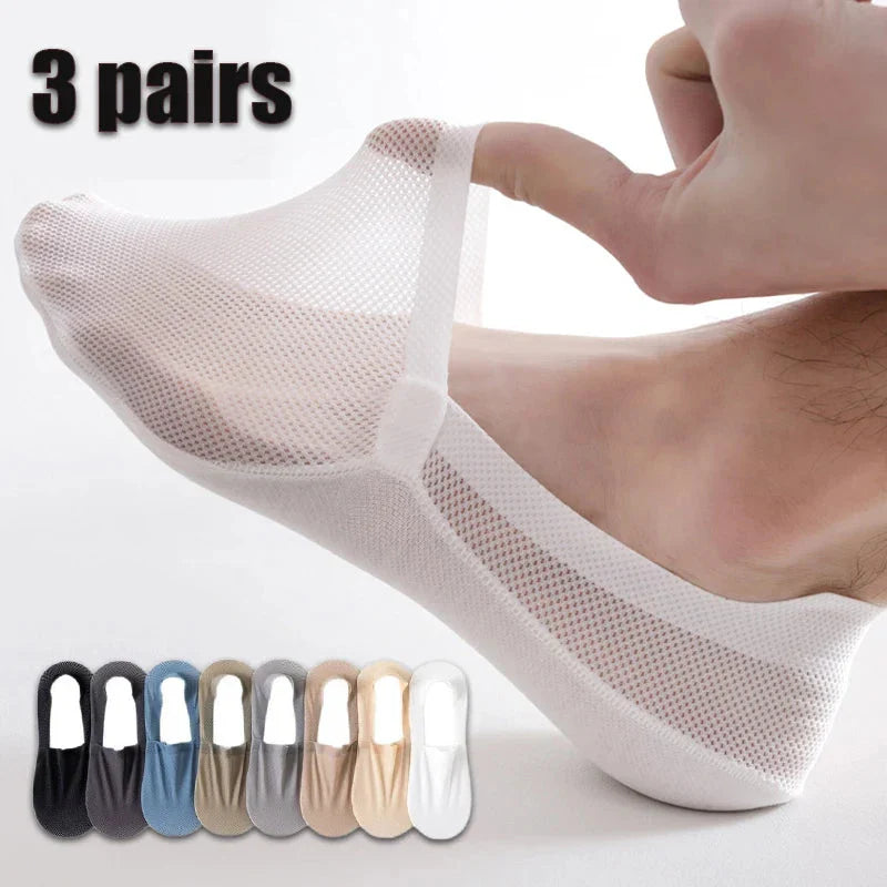 3-Pack Invisible Boat Socks – Breathable Low-Cut Socks