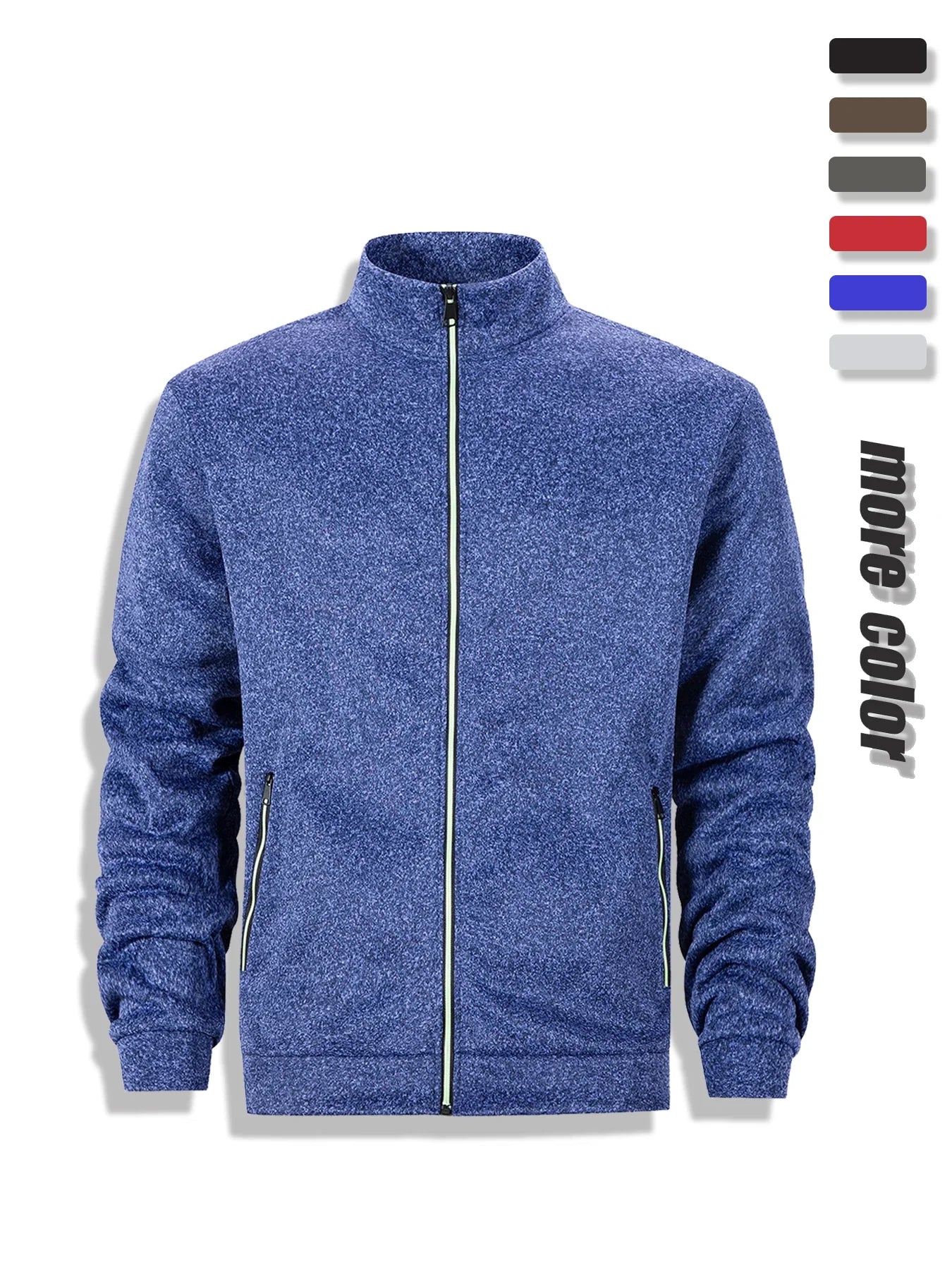 Men's Casual Sweatshirt Jackets Full Zip Up Cardigan Stand Collar Jacket Autumn Winter Male Outdoor Windproof Warm Coat