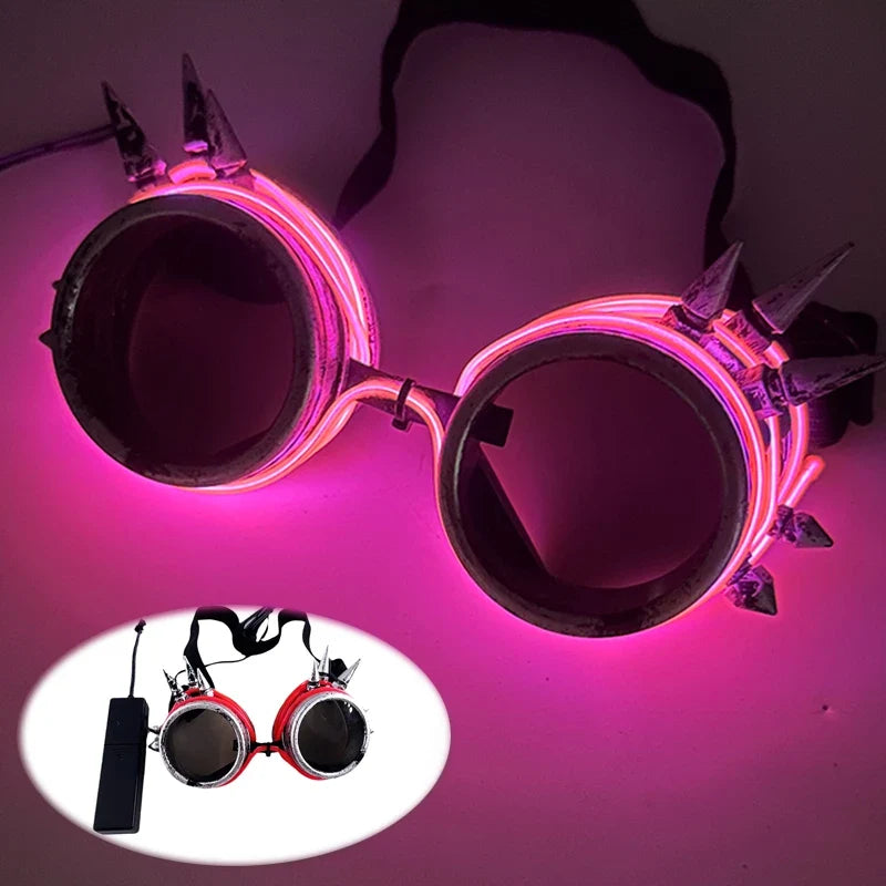 Cyberpunk Futuristic Luminous Glasses Rave Cyber light up Goggles LED glowing visor glasses for EDM music show props
