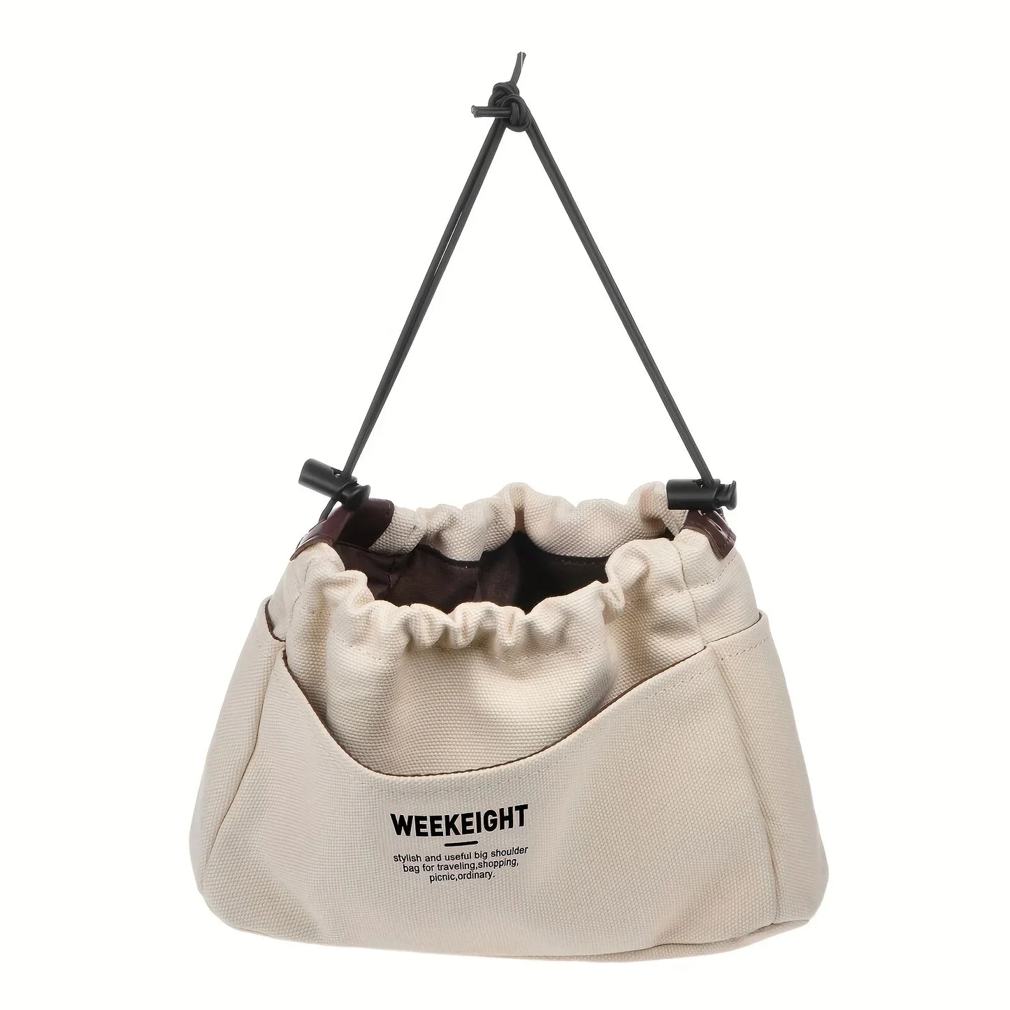 1/2pcs Drawstring Canvas Storage Organizers Multi-Pockets Liner Bag Lightweight Portable Travel Storage Bag