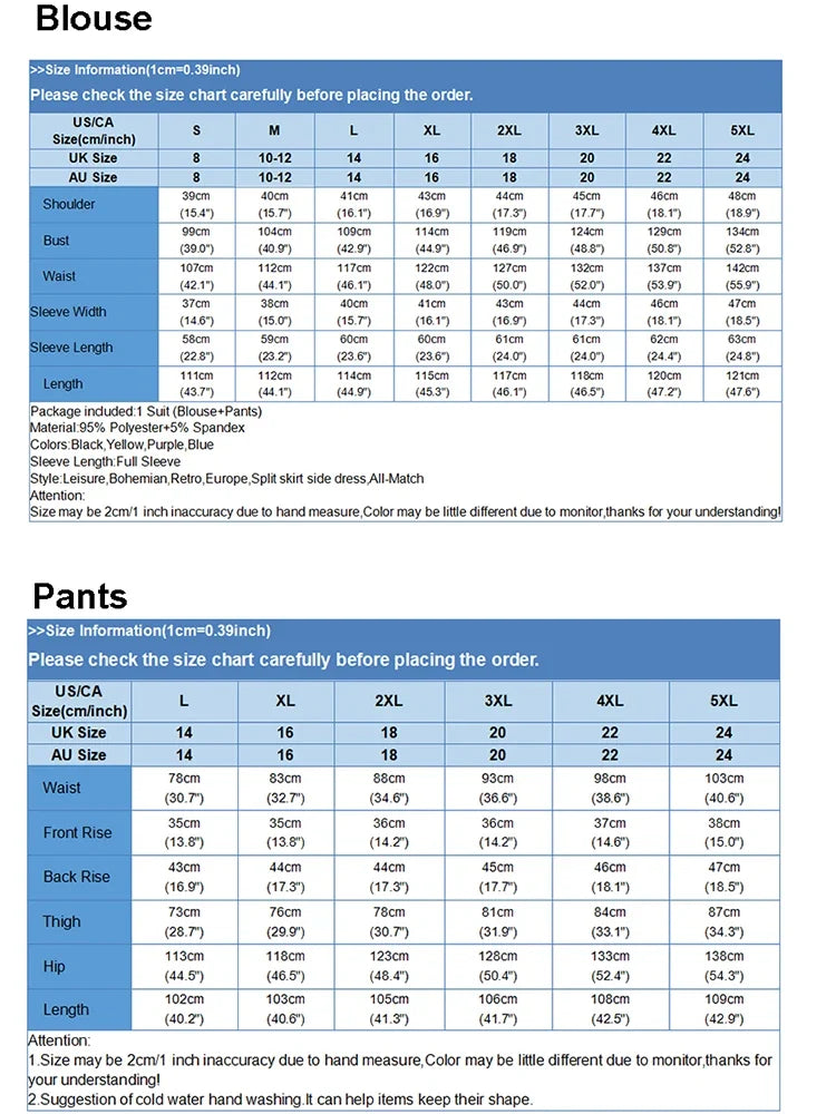 ZANZEA Fashion Autumn Long Sleeve Shirt 2PCS Women Suits Matching Sets Solid Loose Pant Sets Casual Wide Leg Trousers Oversized