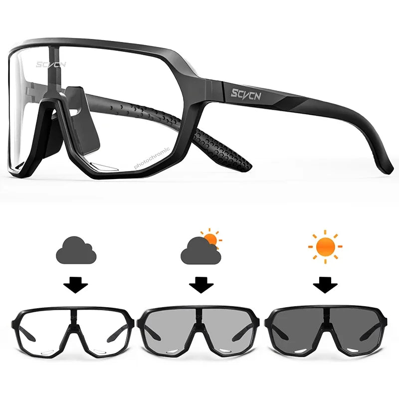 Photochromic Cycling Sunglasses Sports Glasses for Men Sun Mountain Bike Road Bicycle Eyewear Goggles Sports UV400 Polarized MTB