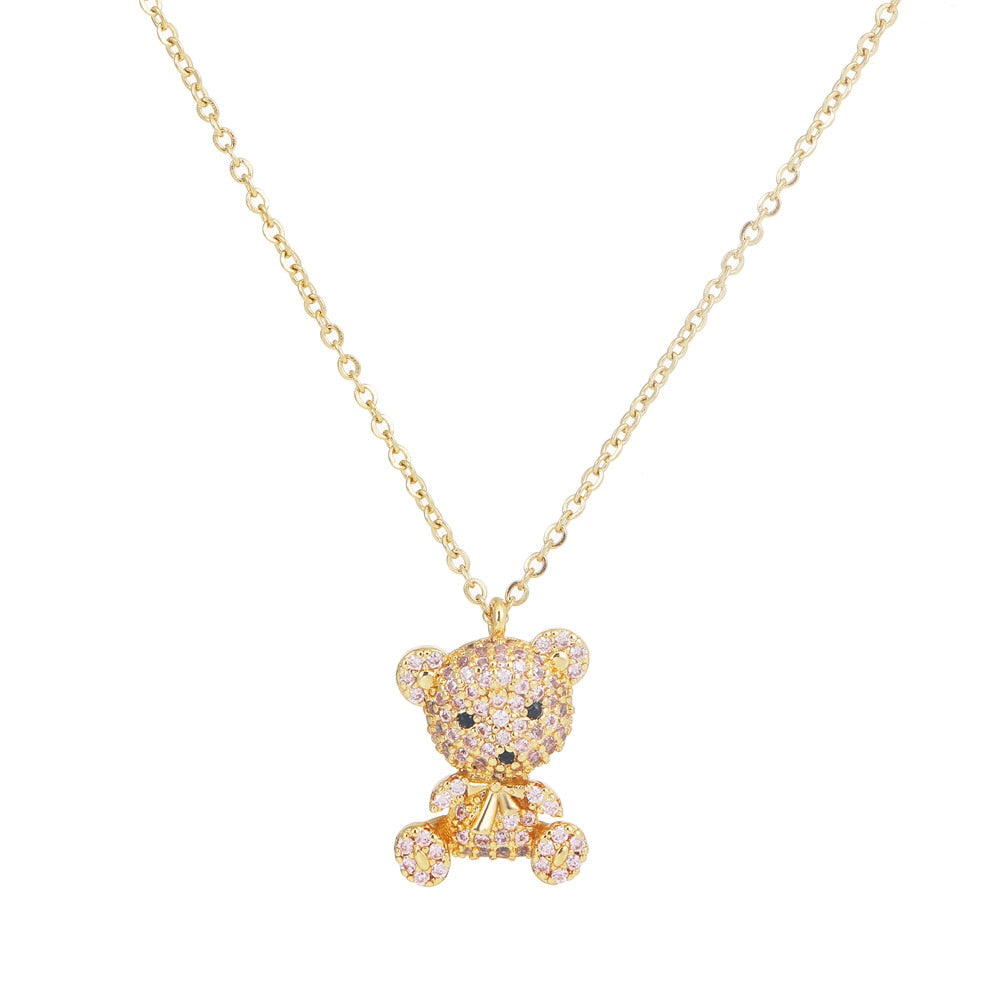 Collar con colgante de oso de peluche
