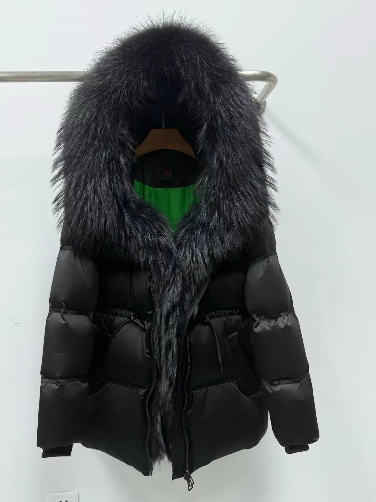 Fox Fur Jacket Women Loose Hooded White Goose Down Coat Female New Autumn Winter Thick Warm Natural Real Fur Puffer Jacket Lady
