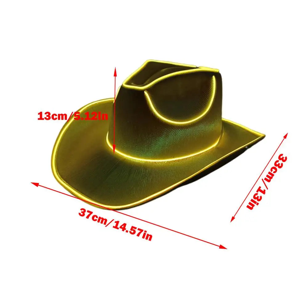 Light up Hats for Adults Party Headwear Cowboy Hat LED Hat Dress up Battery Operated Party Cowboy Hats Sparkly Cowboy Hat