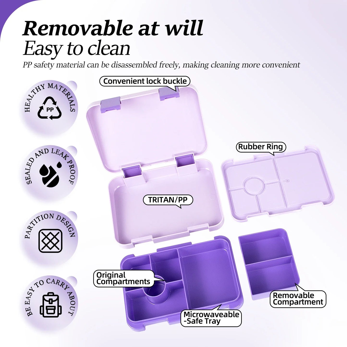 Adorable Kids Lunch Box Student Microwave Safe Travel Bento Box Halloween Container Portable Leak Proof Fruit Salad Bento Box