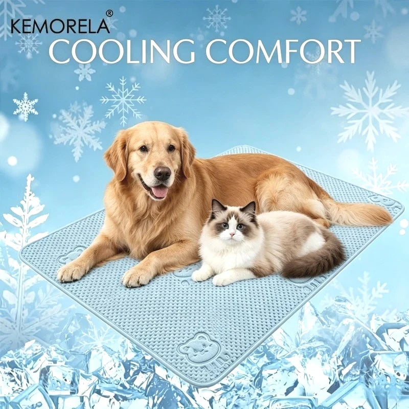 Summer New Thick Pet Cooling Pad with Cute Bear Pattern Washable Ice-Like Smooth Pet Mattress Outdoor Indoor Use For Dog And Cat