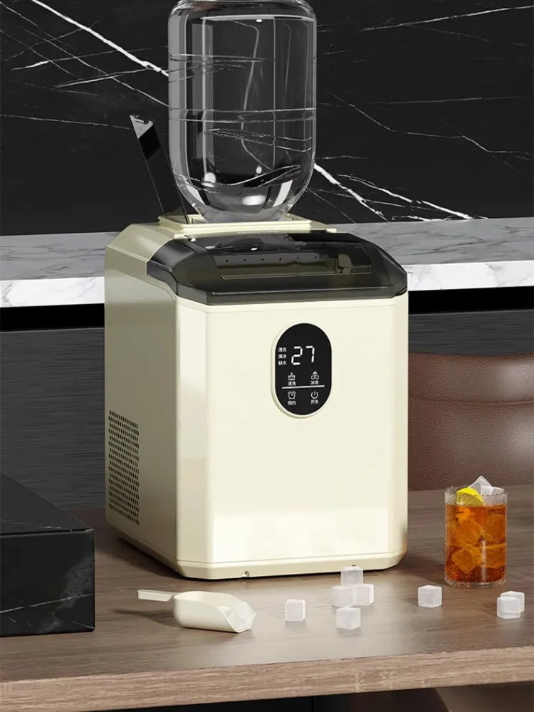 Household Portable Ice Maker, 24 ice Cubes In 9 Minutes, Self-Cleaning, Very Suitable For Kitchen/Office/Bar Energy Efficient