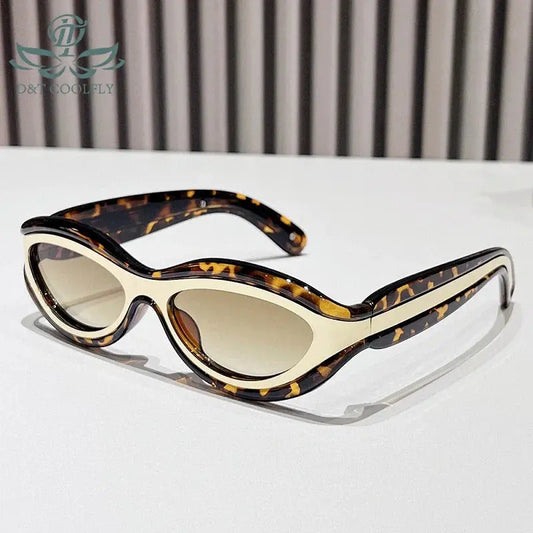 Camisetas Sexikinis Gafas de sol ovaladas ojo de gato para mujer, protección solar, lentes de moda