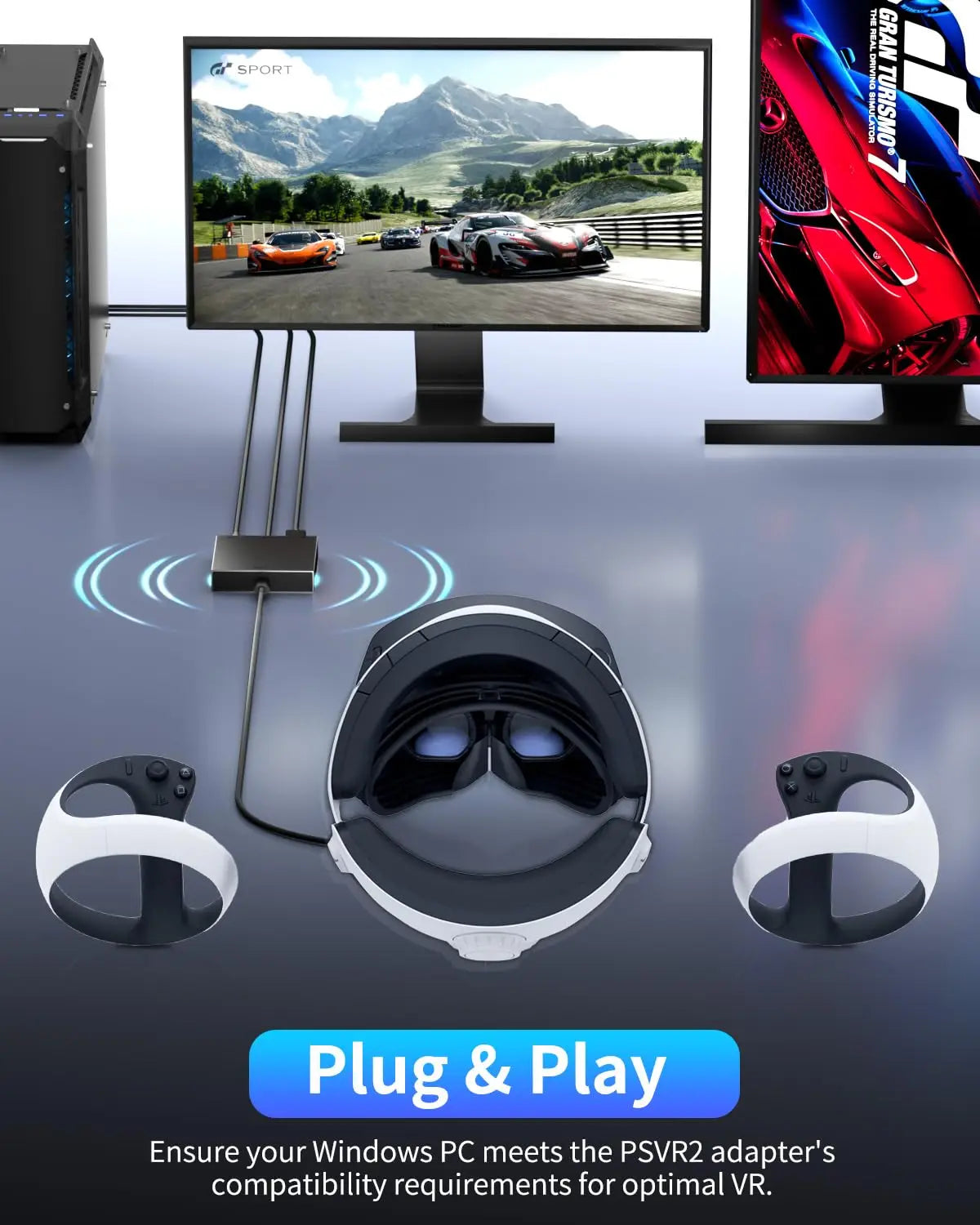 AOLION For PS5 VR2 PC Converter PS VR2 PC Adapter Kit PC Adapter