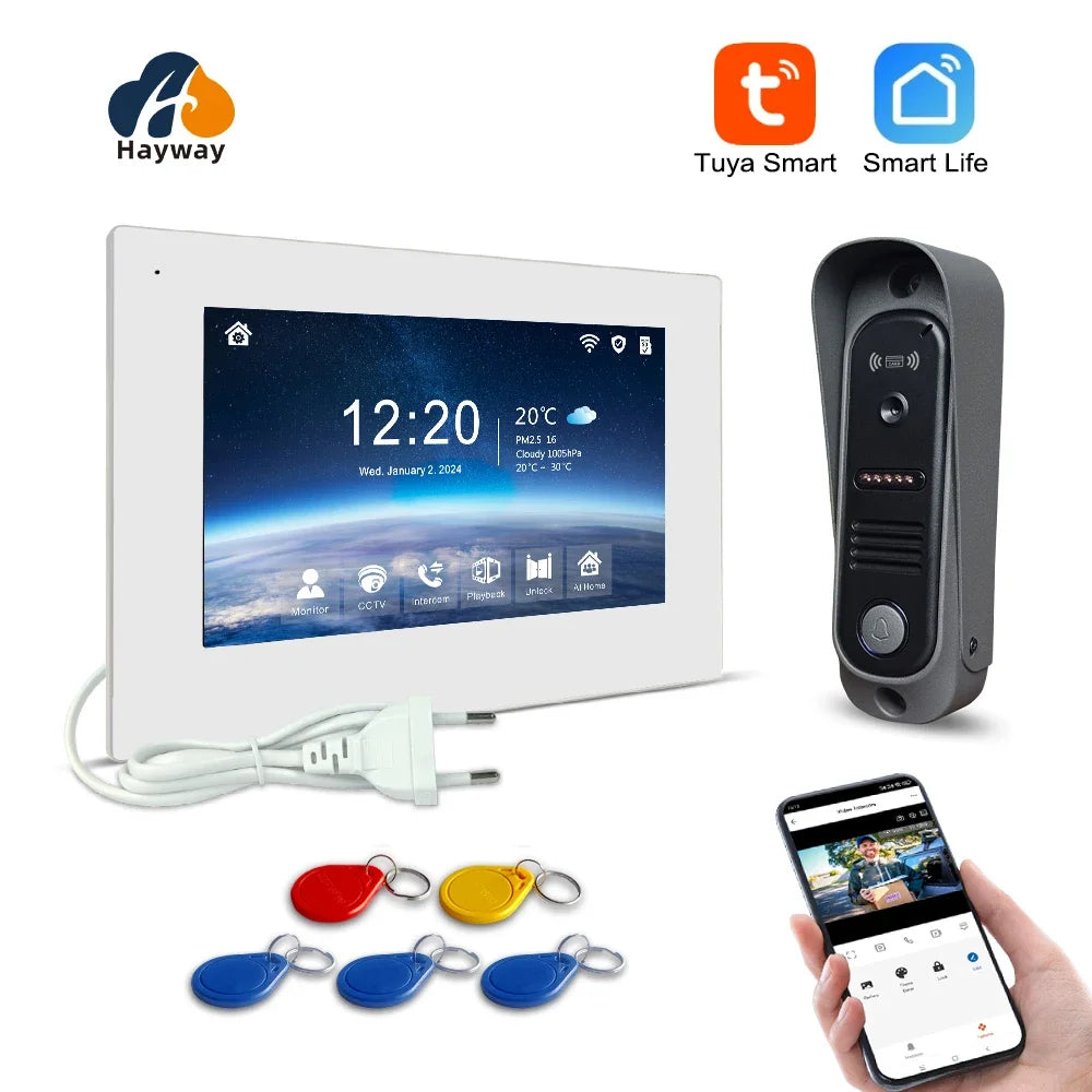 1080p Home Intercom System, 7" IPS FHD Screen and Metal Shell