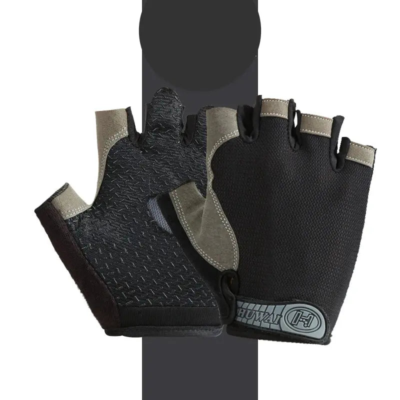 Gym Anti Slip Half Finger Gloves Breathable Dumbbells