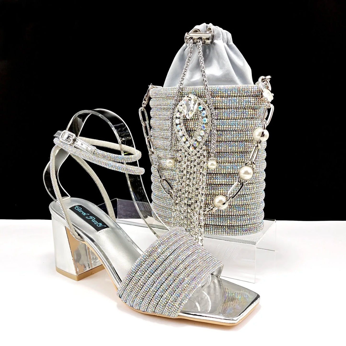 Zapatos de Mujer Último Diseño Italiano con Bolso a juego Conjunto HJJ1-23