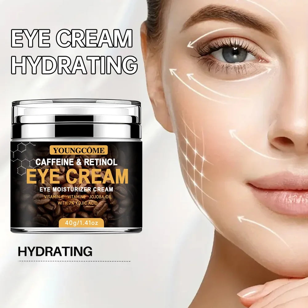 Caffeine Eye Cream Fade Dark Circles Eye Cream Firming Removal Puffiness Moisturizing Lightening  Anti-aging Eye Cream