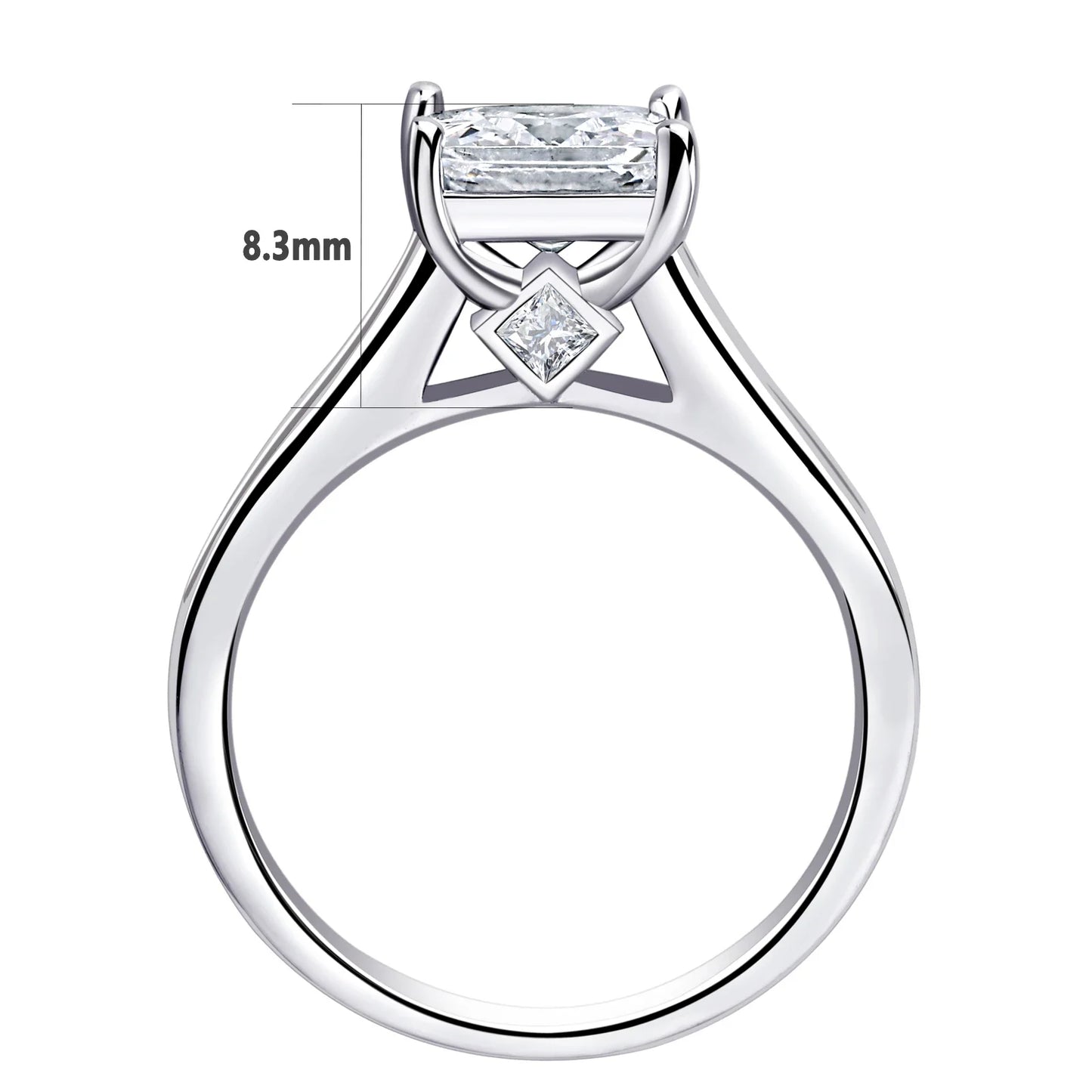 Newshe 2 Pcs GRA Certified Moissanite Princess Cut Wedding Rings Set for Women 925 Sterling Silver Engagement Ring Jewelry