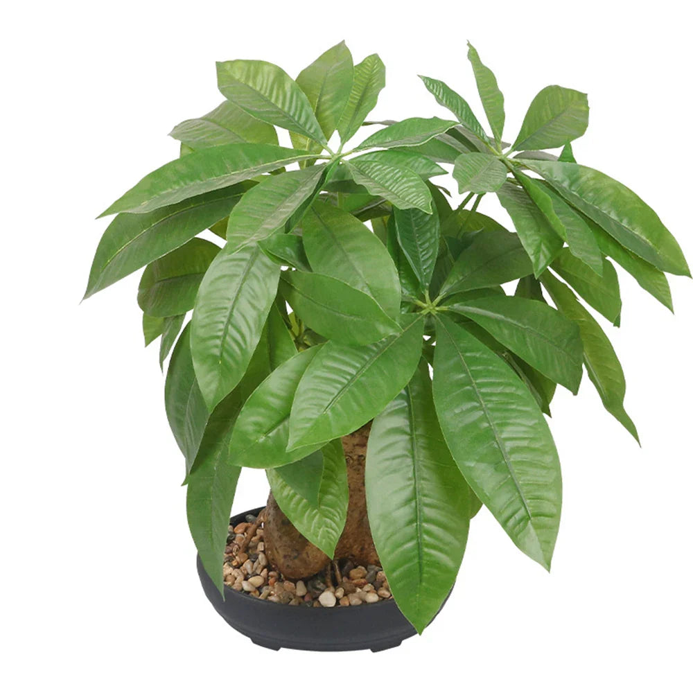 Dlight Decor 43cm Potted Monstera Money Tree for Home and Garden Decor