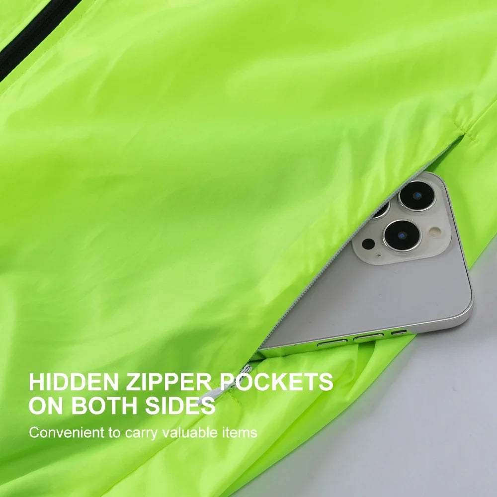 HISERWA Cycling Windbreaker Windproof Waterproof Reflective Bicycle Jacket Ultralight MTB Road Bike Jersey Portable Cycling Coat