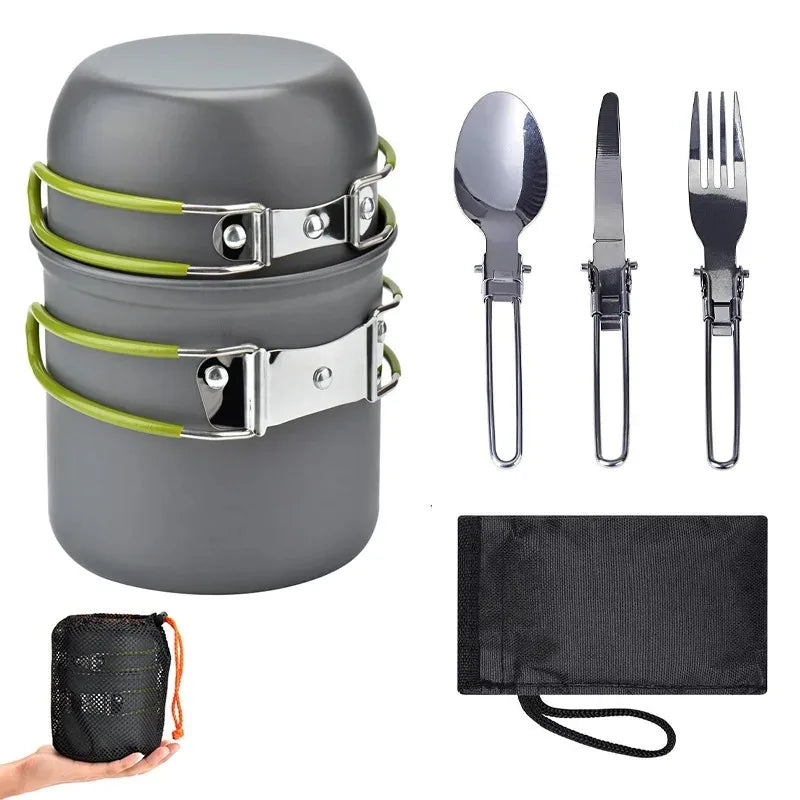Camping Cookware Set, Outdoor Pan Set, Tourist Dishes, melon, Kitchen Equipment, Trekking Utensils, Picnic Picnic